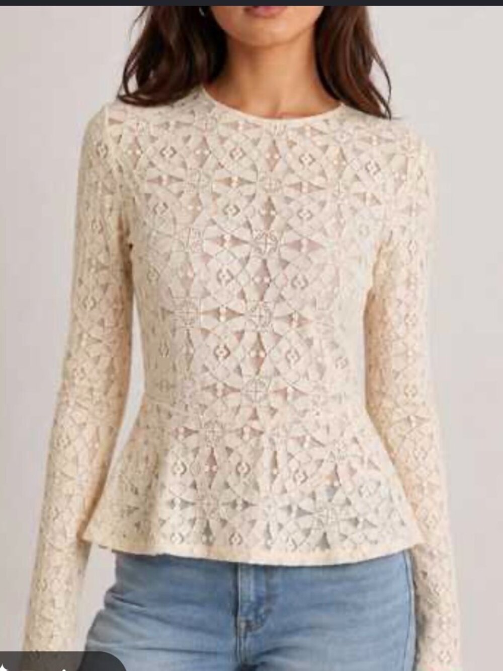 BCBGMaxAzria White Lace Blouse